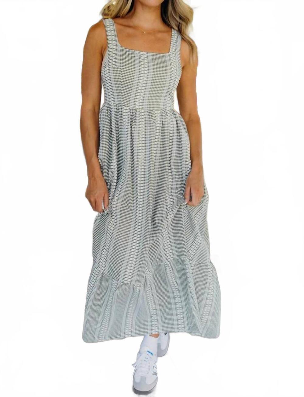 NEW MIKAROSE delphine maxi dress in blue, white